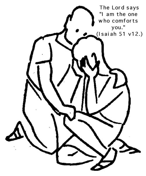 someone comforting someone weeping